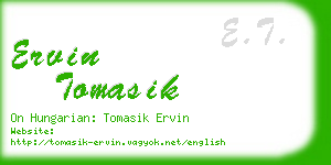 ervin tomasik business card